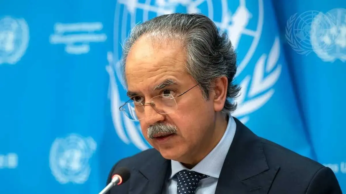 نماینده پاکستان در شورای امنیت سازمان ملل در حال انتقاد از وتوی آمریکا علیه قطعنامه آتشبس غزه