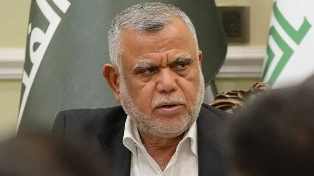 هادی العامری رئیس سازمان بدر عراق در حال سخنرانی درباره تحولات سوریه