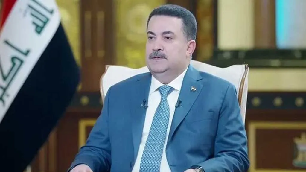 نخست وزیر عراق محمدشیاع السودانی در حال سخنرانی درباره تحولات منطقه